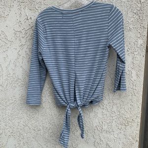 Code Mode XS Blue Stripped Top With A Tie in Back